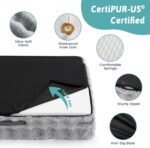 Faux Fur Orthopedic Dog Bed, Dog Bed for Medium Size, Pet Sofa with Removable Leak-Proof Cover, Washable U-Shaped Pet Couch with Anti-Slip Bottom, Grey L 36x27x6.5 inch - Image 6