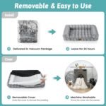 Faux Fur Orthopedic Dog Bed, Dog Bed for Medium Size, Pet Sofa with Removable Leak-Proof Cover, Washable U-Shaped Pet Couch with Anti-Slip Bottom, Grey L 36x27x6.5 inch - Image 7