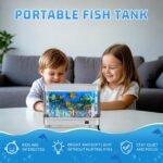 Fake Fish Tank,Artificial Aquarium Decorations,Fake Aquarium Decor,Virtual Ocean Moving Fish lamp for Bedroom Office Décor,Gift for Kids and Cat - Image 3