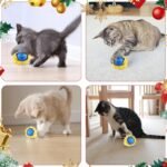 Christmas Interactive Cat Toys for Indoor Cats, Electric Rolling Cat Ball in Pouch, Simulation Hunting Toys for Cats, Hunting Hood with Cat Ball, Rechargeable Hide and Seek Cat Toy - Image 8
