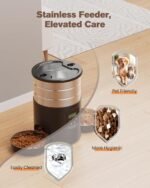 Automatic Cat Feeder 2 Cats: Stainless Steel Cat Food Dispenser with Double Bowls for Dry Food - 5L Timed Pet Feeder - Indoor Small Dog Food Dispenser with Dual Power and Button Control - Image 4