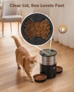 Automatic Cat Feeder 2 Cats: Stainless Steel Cat Food Dispenser with Double Bowls for Dry Food - 5L Timed Pet Feeder - Indoor Small Dog Food Dispenser with Dual Power and Button Control - Image 9