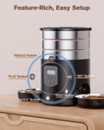 Automatic Cat Feeder 2 Cats: Stainless Steel Cat Food Dispenser with Double Bowls for Dry Food - 5L Timed Pet Feeder - Indoor Small Dog Food Dispenser with Dual Power and Button Control - Image 10