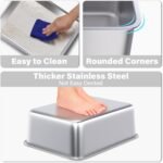 Stainless Steel Litter Box, 20"x14"x6"(Height) Large Metal Litter Box, Easy to Clean, Non Stick No Smell Steel Litterbox for Adult Cats/Kitty - Image 6