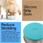 GORILLA GRIP Stainless Steel Metal Dog Bowl Set of 2, Rubber Base, Heavy Duty, Rust Resistant, Food Grade BPA Free, Less Sliding, Quiet Pet Bowls for Cats and Dogs, Holds 2 Cups (16 fl oz), Turquoise - Image 4