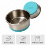 GORILLA GRIP Stainless Steel Metal Dog Bowl Set of 2, Rubber Base, Heavy Duty, Rust Resistant, Food Grade BPA Free, Less Sliding, Quiet Pet Bowls for Cats and Dogs, Holds 2 Cups (16 fl oz), Turquoise - Image 6