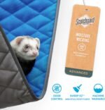 Paw Inspired 69x42cm Large Hanging Fleece Hammock for Ferrets, Rats, Chinchillas, Sugar Gliders, Small Pets | Hideout Toy for Guinea Pigs, Hamsters | Swivel Clips for Small Animal Cages (Gray/Blue) - Image 5