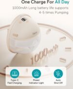 Paruu Hands Free Breast Pump P16, Wearable Breast Pump Electirc Portable with 4 Modes & 12 Levels, Max 309mmHg Strong Suction 19/21/24mm Flange Inserts Wearable Breastfeeding Pump, 2 Pack（Nude - Image 6