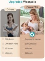 Paruu Hands Free Breast Pump P16, Wearable Breast Pump Electirc Portable with 4 Modes & 12 Levels, Max 309mmHg Strong Suction 19/21/24mm Flange Inserts Wearable Breastfeeding Pump, 2 Pack（Nude - Image 7