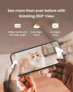 Furbo 360° Cat Camera: Pet Security Cam w/Meowing Alerts, Rotating View, Treat Toss w/Phone App, Smart Home Kitty Monitoring, 2-Way Speaker, No Subscription Needed. Standard See, Talk, & Toss Features - Image 3