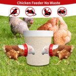 DIY Chicken Feeders No Waste Automatic Poultry Feeder 6 Ports 1 Hole Saw Gravity Chick Feeder Rodent Proof Rain Proof Port for Buckets Barrels Bins Troughs (4 Pcs) - Image 3