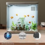 Gugxiom 5L Betta Fish Tank, 1.5 Gallon Mini Small Aquarium with Auto-Cyclic Filtration and LED Lighting, Fish Bowl for Home and Office Desktops (White) - Image 5