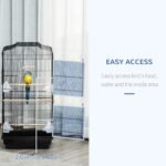 PawHut 36" Bird Cage for Finches Canaries Budgies, Parrot Cage with Accessories Handle, Black - Image 6