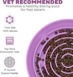 Slow Feeder Dog Bowls, Puzzle Silicone Dog Feeding Bowls for Dogs & Cats, Slow Feeder Non-Slip with Suction Cups, Anti-Choking, Non BPA, Reduces Boredom, Anxiety, Dishwasher Microwave Safe - Image 4