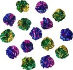 Chiwava 24PCS 2.4" Mylar Balls Shiny Crinkle Cat Toys Ball Kitten Crackle Lightweight Play Assorted Color - Image 8