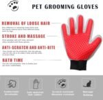 Marchul Cat Gloves Grooming, Pet Grooming Glove, Dog Hair Remover Glove, Pet Glove Brush for Cat, Dog, Horse with Long, Short Hair, 1 Pair - Image 4