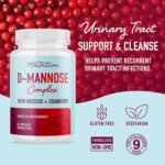 D Mannose Capsules | 1000mg [High Potency] D-Mannose & Cranberry Pills for Urinary Tract Treatment with Cranberry Supplement, Dandelion & Hibiscus | D-Mannose UTI Support | Made in Canada | 60 Ct. - Image 3