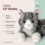 Bearington Lil' Socks Small Plush Stuffed Animal Gray Striped Tabby Cat, Kitten 8 inches - Image 3