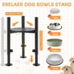Raised Single Dog Bowl Stand for Large Dogs, Adjustable 8.1-14" Height, Dog Dishes Stand for 6-10" Wide Bowls，Tall Dog Bowls Holder with 2PC Name Label Stickers，Black(Bowl Not Included) - Image 3
