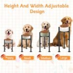 Raised Single Dog Bowl Stand for Large Dogs, Adjustable 8.1-14" Height, Dog Dishes Stand for 6-10" Wide Bowls，Tall Dog Bowls Holder with 2PC Name Label Stickers，Black(Bowl Not Included) - Image 4