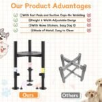 Raised Single Dog Bowl Stand for Large Dogs, Adjustable 8.1-14" Height, Dog Dishes Stand for 6-10" Wide Bowls，Tall Dog Bowls Holder with 2PC Name Label Stickers，Black(Bowl Not Included) - Image 5