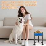 Raised Single Dog Bowl Stand for Large Dogs, Adjustable 8.1-14" Height, Dog Dishes Stand for 6-10" Wide Bowls，Tall Dog Bowls Holder with 2PC Name Label Stickers，Black(Bowl Not Included) - Image 6