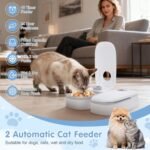 Automatic Cat Feeder, 2 Meal 700ml Cat Food Dispenser with 48h Timer, Automatic Wet Food Cat Feeder with 2 Ice Packs, Pet Food Dispenser for Cats and Small Dogs Wet or Dry Food, 24H Freshness - Image 3