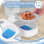 Automatic Cat Feeder, 2 Meal 700ml Cat Food Dispenser with 48h Timer, Automatic Wet Food Cat Feeder with 2 Ice Packs, Pet Food Dispenser for Cats and Small Dogs Wet or Dry Food, 24H Freshness - Image 5