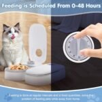 Automatic Cat Feeder, 2 Meal 700ml Cat Food Dispenser with 48h Timer, Automatic Wet Food Cat Feeder with 2 Ice Packs, Pet Food Dispenser for Cats and Small Dogs Wet or Dry Food, 24H Freshness - Image 6