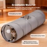 Odoland Cat Tunnel 3 Straight Shaped Pet Tunnels, Tube Cat Toys 6 DIY Shapes with Wand Toys, Scratch Resistant Collapsible Cats Tubes for Indoor Puppy, Kitten, Rabbit - Image 6