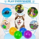 4-Pack Large Squeaky Dog Balls, 4.5" Rubber Spiky Dog Balls for Large Medium Aggressive Chewers Teeth Cleaning, Chew Toy for Training & Boredom Buster - Image 8