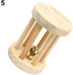 Galand Hamster Chew Toys Natural Wood Dumbells Unicycle Bell Roller Chew Toy for Guinea Pigs Rat Rabbit Chinchilla Hamster Gerbils Pet Larger Bell Roller - Image 3