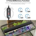 DEWEL Full Spectrum LED Aquarium Light with Timer, Fish Tank Light for Freshwater Planted Tank, Adjustable Brightness, Auto On and Off, IP67, 12-18 Inch, 6 Watts - Image 3
