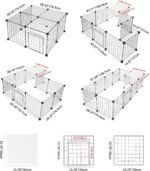LIVINGbasics Pet Dog Playpen, Small Animal Cage Indoor Portable Metal Wire Yard Fence for Small Animals,14 Panels (14" x 14") - Image 3