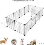 LIVINGbasics Pet Dog Playpen, Small Animal Cage Indoor Portable Metal Wire Yard Fence for Small Animals,14 Panels (14" x 14") - Image 4