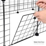 LIVINGbasics Pet Dog Playpen, Small Animal Cage Indoor Portable Metal Wire Yard Fence for Small Animals,14 Panels (14" x 14") - Image 6