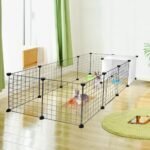 LIVINGbasics Pet Dog Playpen, Small Animal Cage Indoor Portable Metal Wire Yard Fence for Small Animals,14 Panels (14" x 14") - Image 7