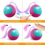 Migipaws Interactive Cat Ball Toy Set, Fun Tracker, Glowing Chase Ball with MystiChaser Pouch, Fluffy Tail, A Small Mice(Rose) - Image 7