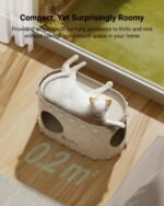 DownyPaws Cat House Indoor, Scratch Resistant Cat Cave, Cat Bed for Large Cats, Pet House for Multiple Cats Up to 10kg, Cream - Image 4