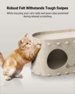 DownyPaws Cat House Indoor, Scratch Resistant Cat Cave, Cat Bed for Large Cats, Pet House for Multiple Cats Up to 10kg, Cream - Image 6