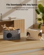 DownyPaws Cat House Indoor, Scratch Resistant Cat Cave, Cat Bed for Large Cats, Pet House for Multiple Cats Up to 10kg, Cream - Image 7