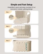 DownyPaws Cat House Indoor, Scratch Resistant Cat Cave, Cat Bed for Large Cats, Pet House for Multiple Cats Up to 10kg, Cream - Image 9