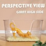 Vealind XL Cat Litter Box for Big Cats, Jumbo High Sided Extra Large Cat Litter Box for Multiple Cats, Green Big Open Kitty Litter Box - Image 5