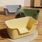 Vealind XL Cat Litter Box for Big Cats, Jumbo High Sided Extra Large Cat Litter Box for Multiple Cats, Green Big Open Kitty Litter Box - Image 6