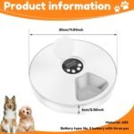 6 Meal Cordless Automatic Pet Feeder with Adjustable Timer, Dry & Wet Food Automatic Cat Feeder Dog Foods Dispenser, Battery Powered for Wet Fry Food Snacks - Image 5