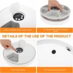 6 Meal Cordless Automatic Pet Feeder with Adjustable Timer, Dry & Wet Food Automatic Cat Feeder Dog Foods Dispenser, Battery Powered for Wet Fry Food Snacks - Image 7
