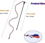 KABASI 3PCS Cat String Wand Toys, Colorful Interactive Cats Teaser Wand with Bell, Plush Srtip Teaser Toy Cat Rope Stick for Indoor Kitten Having Fun Exerciser Playing - Image 4