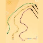 KABASI 3PCS Cat String Wand Toys, Colorful Interactive Cats Teaser Wand with Bell, Plush Srtip Teaser Toy Cat Rope Stick for Indoor Kitten Having Fun Exerciser Playing - Image 6