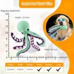Plush Octopus Dog Toy, Mint Green and Purple, Interactive Squeaky Pet Chew Toy - Image 6
