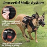rabbitgoo Tactical Dog Harness for Large Dogs Breed, No Pull Adjustable Military Pet Service Vest with Molle Loop Panels and Easy Control Handle for Training Hunting Walking Hiking, Black, L - Image 7